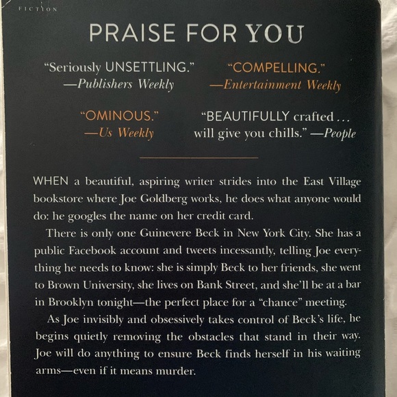 🔴 SOLD ON DEPOP |NOVEL | YOU - BY CAROLINE KEPNES - Picture 3 of 4